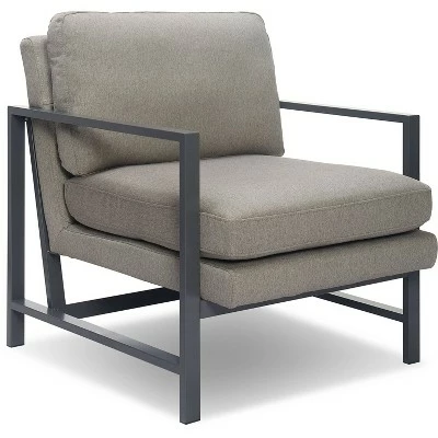 Russell Bronze Metal Frame Accent Chair - Finch Gray 3 Russell Bronze Metal Frame Accent Chair - Finch Gray