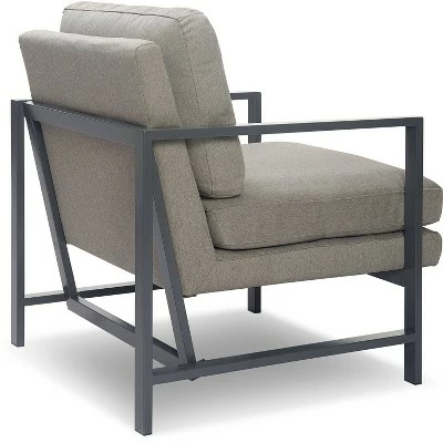 Russell Bronze Metal Frame Accent Chair - Finch Gray 4 Russell Bronze Metal Frame Accent Chair - Finch Gray - Image 2