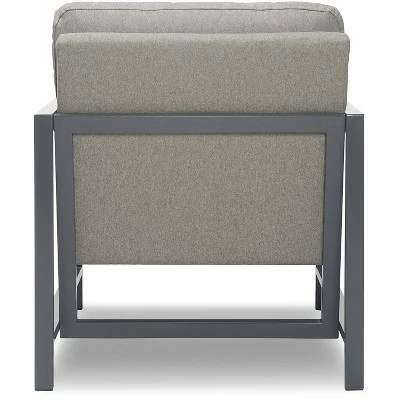 Russell Bronze Metal Frame Accent Chair - Finch Gray 6 Russell Bronze Metal Frame Accent Chair - Finch Gray - Image 4