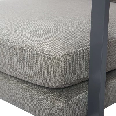 Russell Bronze Metal Frame Accent Chair - Finch Gray 9 Russell Bronze Metal Frame Accent Chair - Finch Gray - Image 7