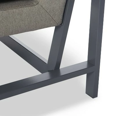 Russell Bronze Metal Frame Accent Chair - Finch Gray 12 Russell Bronze Metal Frame Accent Chair - Finch Gray - Image 10