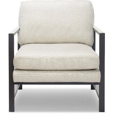 Russell Bronze Metal Frame Accent Chair - Finch Gray 14 Russell Bronze Metal Frame Accent Chair - Finch Gray - Image 12