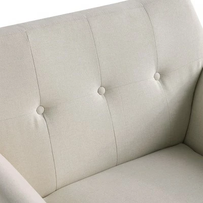 HomCom Traditional Button Tufted Linen Polygon Armchair Seat 7 HomCom Traditional Button Tufted Linen Polygon Armchair Seat - Image 5