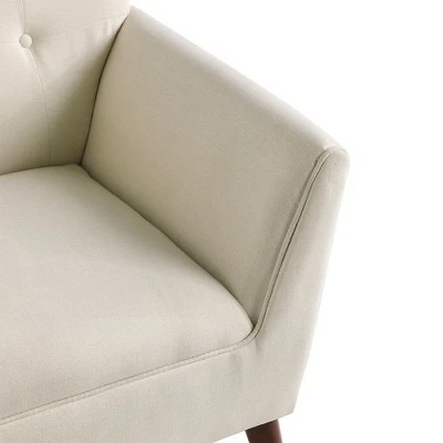 HomCom Traditional Button Tufted Linen Polygon Armchair Seat 8 HomCom Traditional Button Tufted Linen Polygon Armchair Seat - Image 6