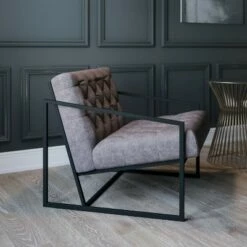 Merrick Lane Modern Lounge Chair With Tufted Seating And Metal Frame -Living Room Chairs store unnamed file 3094