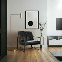 PU Leather Accent Chair - Glitzhome Black