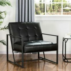 PU Leather Accent Chair - Glitzhome Black -Living Room Chairs store unnamed file 3112