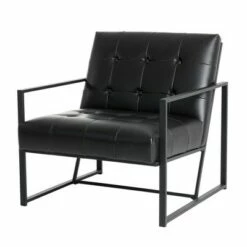 PU Leather Accent Chair - Glitzhome Black -Living Room Chairs store unnamed file 3117