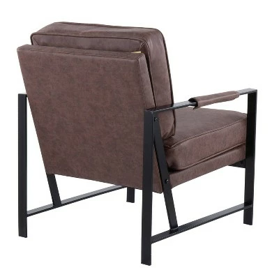Franklin Armchair Leather/Steel Black/Espresso - LumiSource 4 Franklin Armchair Leather/Steel Black/Espresso - LumiSource - Image 2
