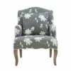 Floral Upholstered Armchair - Gray - Linon