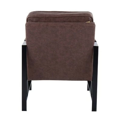 Franklin Armchair Leather/Steel Black/Espresso - LumiSource 5 Franklin Armchair Leather/Steel Black/Espresso - LumiSource - Image 3