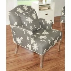 Floral Upholstered Armchair - Gray - Linon -Living Room Chairs store unnamed file 3221