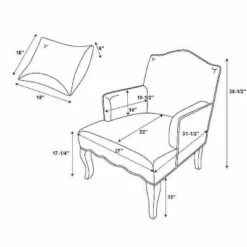 Floral Upholstered Armchair - Gray - Linon -Living Room Chairs store unnamed file 3222