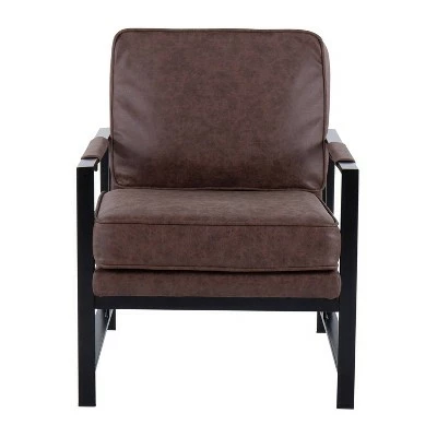 Franklin Armchair Leather/Steel Black/Espresso - LumiSource 6 Franklin Armchair Leather/Steel Black/Espresso - LumiSource - Image 4