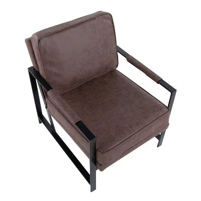 Franklin Armchair Leather/Steel Black/Espresso - LumiSource 7 Franklin Armchair Leather/Steel Black/Espresso - LumiSource - Image 5