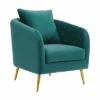 Zuri Accent Chair with Gold Legs Marine Blue - Picket House Furnishings