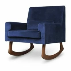 Nursery Works Sleepytime Rocker, Greenguard Gold Certified with Walnut Legs Navy -Living Room Chairs store unnamed file 3312