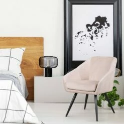 Milad Velvet Accent Chair - RST Brands Beige