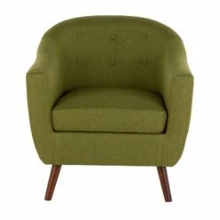 Rockwell Mid-Century Modern Accent Chair Brown/Green - LumiSource -Living Room Chairs store unnamed file 3349