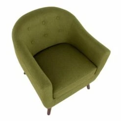 Rockwell Mid-Century Modern Accent Chair Brown/Green - LumiSource -Living Room Chairs store unnamed file 3350