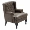 Mason Tufted Armchair with Brass Nailheads - Serta Navy Blue