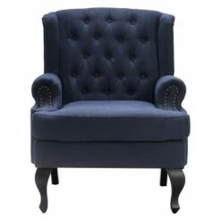 Mason Tufted Armchair with Brass Nailheads - Serta Navy Blue -Living Room Chairs store unnamed file 3449