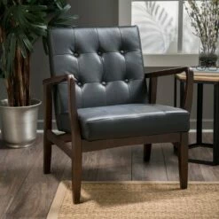Callahan Mid Century Club Chair - Christopher Knight Home Black