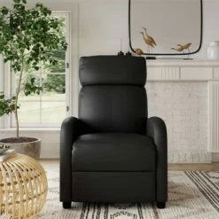 Sofy Pushback Recliner Faux Leather - Room & Joy Camel