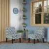 Set of 2 Rousse Upholstered Armless Chairs - Handy Living Blue Starlight