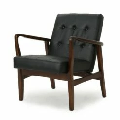 Callahan Mid Century Club Chair - Christopher Knight Home Black -Living Room Chairs store unnamed file 350