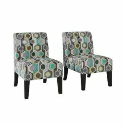 Set of 2 Rousse Upholstered Armless Chairs - Handy Living Blue Starlight -Living Room Chairs store unnamed file 3503
