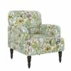 Everlee Armchair with Espresso Legs - Handy Living Coral Paisley -Living Room Chairs store unnamed file 3559