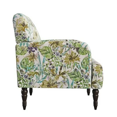 Everlee Armchair with Espresso Legs - Handy Living Coral Paisley 4 Everlee Armchair with Espresso Legs - Handy Living Coral Paisley - Image 2