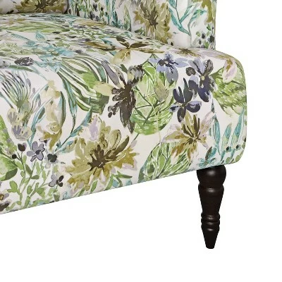 Everlee Armchair with Espresso Legs - Handy Living Coral Paisley 6 Everlee Armchair with Espresso Legs - Handy Living Coral Paisley - Image 4