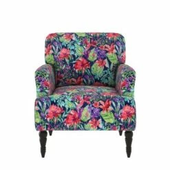 Everlee Armchair with Espresso Legs - Handy Living Coral Paisley 19 Everlee Armchair with Espresso Legs - Handy Living Coral Paisley -Living Room Chairs store unnamed file 3566