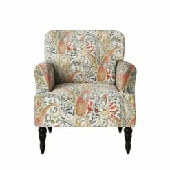 Everlee Armchair with Espresso Legs - Handy Living Coral Paisley 20 Everlee Armchair with Espresso Legs - Handy Living Coral Paisley -Living Room Chairs store unnamed file 3567
