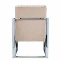 Echidna Velveteen Accent Chair Champagne/Chrome - Aiden Lane -Living Room Chairs store unnamed file 3583