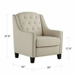 55 Downing Street Tivoli Beige Linen Tufted Armchair -Living Room Chairs store unnamed file 3639