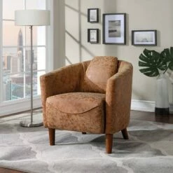 Aron Tub Chair Brown - OSP Home Furnishings -Living Room Chairs store unnamed file 3700
