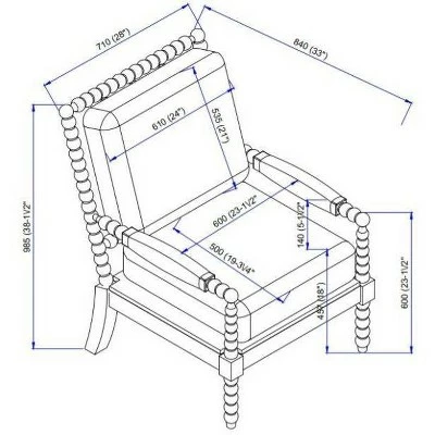 Sussex Spindal Accent Chair Beige - Linon 9 Sussex Spindal Accent Chair Beige - Linon - Image 7