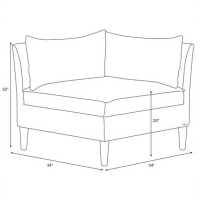 Corner Chair in Solids - Simply Shabby Chic® Linen Putty 7 Corner Chair in Solids - Simply Shabby Chic® Linen Putty - Image 5