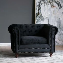 A&B Home Upholstered Accent Chair Black - A&B Home