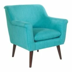 Dane Accent Chair with Dark Coffee Finish Legs - OSP Home Furnishings Blue Steel -Living Room Chairs store unnamed file 3812