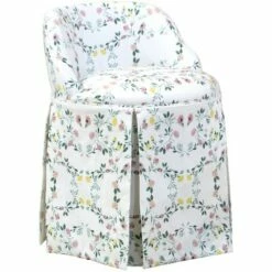 Vanity Chair in Kaleidoscope Floral Blush/White - Skyline Furniture