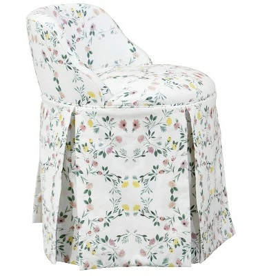 Vanity Chair in Kaleidoscope Floral Blush/White - Skyline Furniture 4 Vanity Chair in Kaleidoscope Floral Blush/White - Skyline Furniture - Image 2