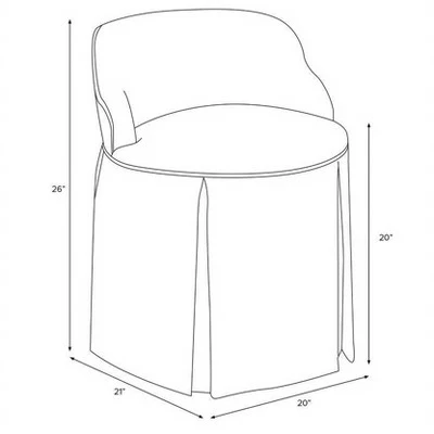 Vanity Chair in Kaleidoscope Floral Blush/White - Skyline Furniture 8 Vanity Chair in Kaleidoscope Floral Blush/White - Skyline Furniture - Image 6