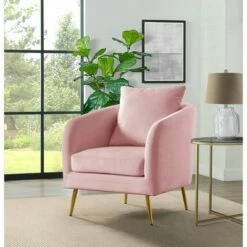 Zuri Accent Chair with Gold Legs Blush - Picket House Furnishings