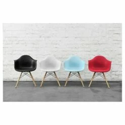 Room & Joy Mid-Century Modern Molded Armchair with Wood Leg - Dorel Home Products Black -Living Room Chairs store unnamed file 3863