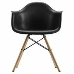 Room & Joy Mid-Century Modern Molded Armchair with Wood Leg - Dorel Home Products Black -Living Room Chairs store unnamed file 3864