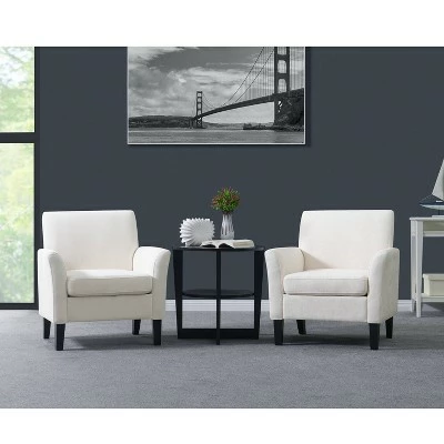 Set of 2 Marquee Flared Armchair - Handy Living Oatmeal Tan 5 Set of 2 Marquee Flared Armchair - Handy Living Oatmeal Tan - Image 3